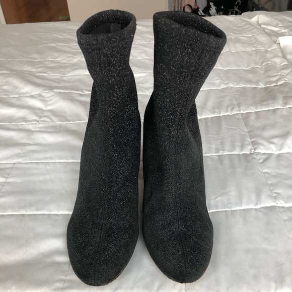 *SOLD* Michael Kors Sparkly Black Heeled Booties - Picture 2 of 4